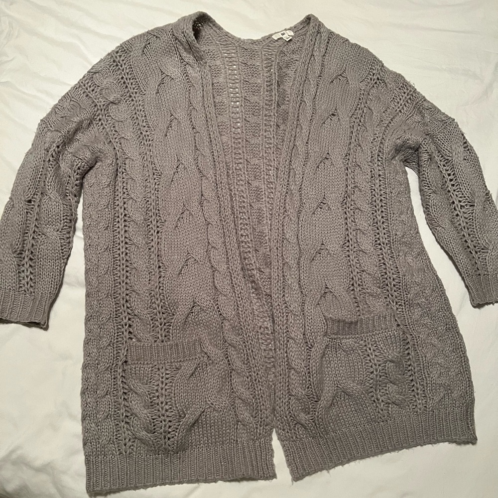 BP Chunky knit cardigan gray size small